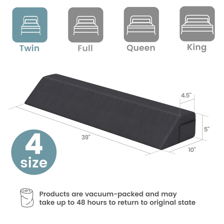 Bed Wedge Pillow with Storage Bag (Twin Size)
