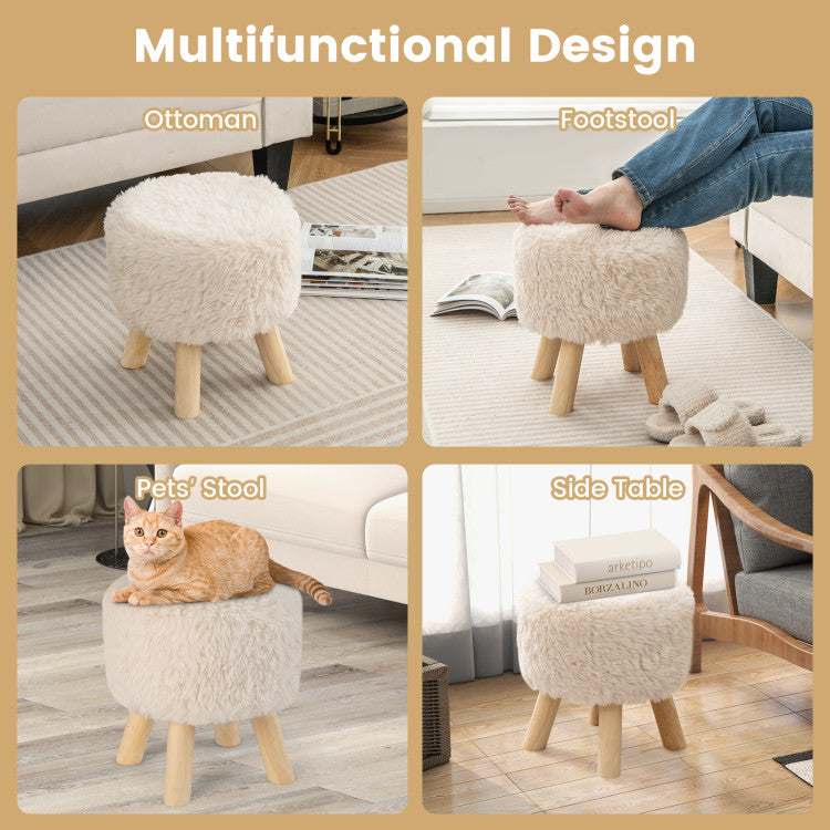 Comfortable Round Footstool Ottoman Home Decor