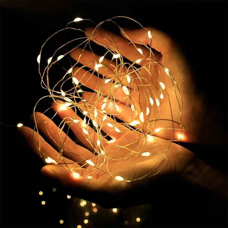 String Lights 5M USB Powered, Silver Wire Fairy Lights (Warm White)