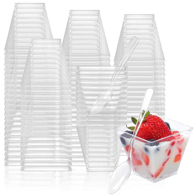 2OZ Mini Dessert Cups 50 Pieces for Pudding Fruit Ice Cream