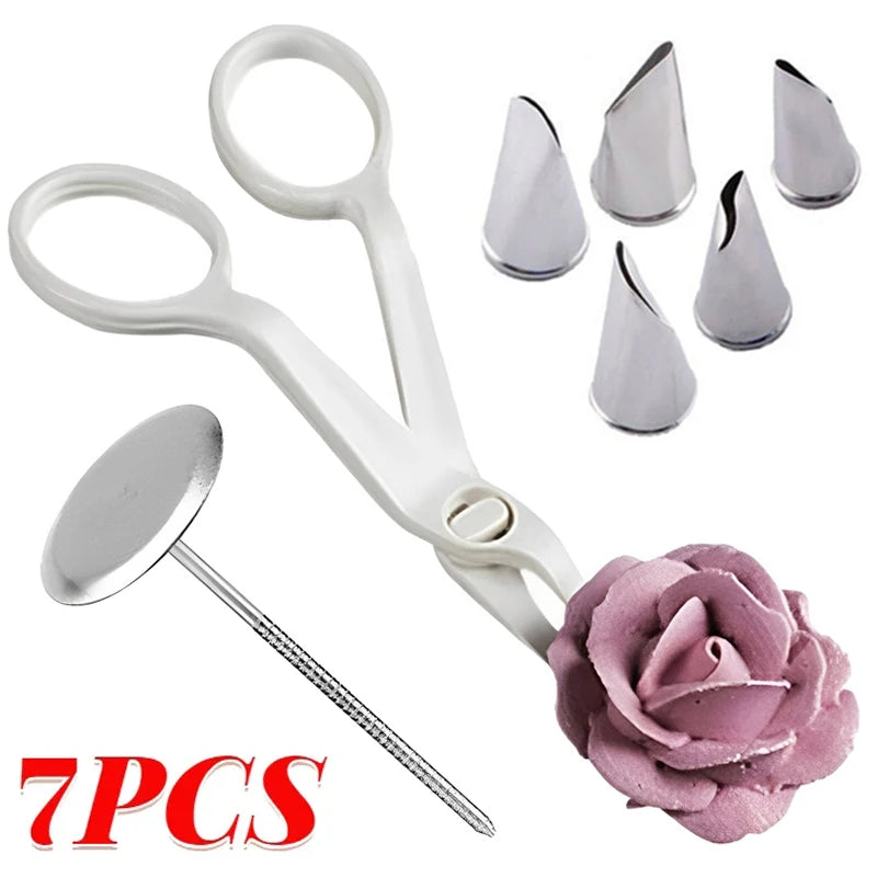 Flower Scissor Cake Tray Nozzle Nail Decor Lifter Fondant Cream Baking Tool