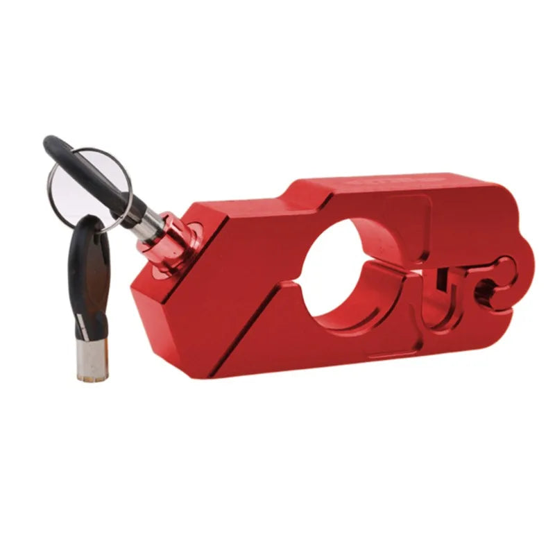 Heavy-Duty Motorcycle Handlebar Lock for Ultimate Security (Red)