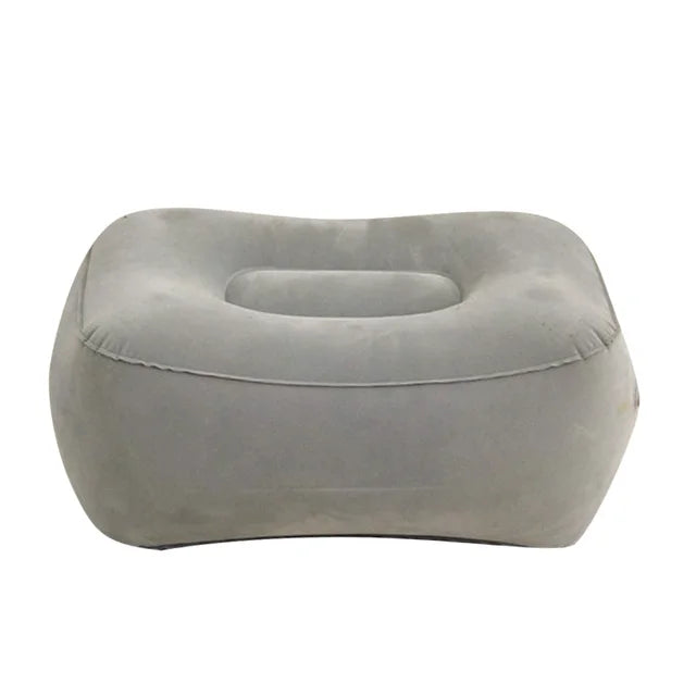 Inflatable Foot Rest Pillow for Travel, Office, Home, Leg Rest, Relaxation (37x30cm, Gray)