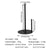 Countertop Black Paper Towel Holder Kitchen and Bathroom Paper Roll Holder No-Installation