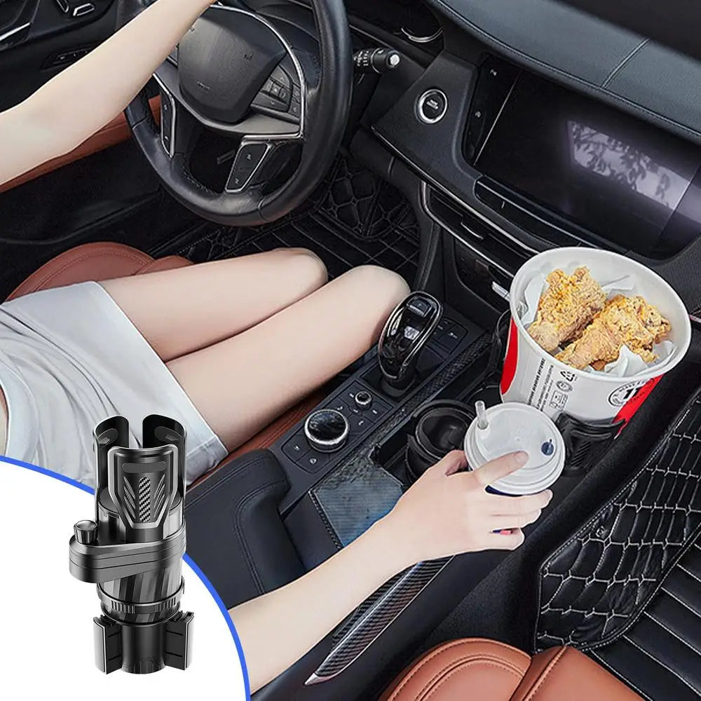 Car Cup Holder Expander Adjustable Base - Fits Water Bottles (Black)