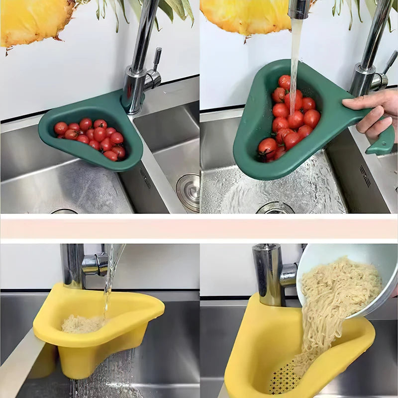 Kitchen Sink Strainer Sink Swan Drain Basket General Fruit and Vegetable Drain Basket (Yellow)