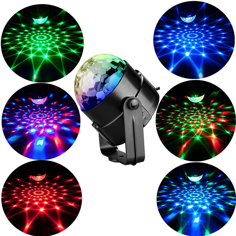 7 Colors Strobe Lamps Sound Activated Stage with Remote Control Disco Ball Light for Home Room Parties Kids Birthday Wedding Bar