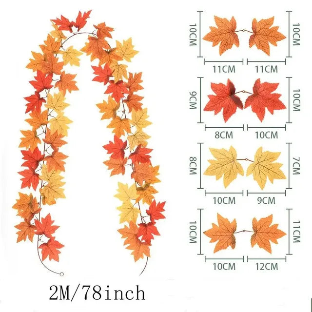 Artificial Maple Leaves 2M for Thanksgiving & Halloween