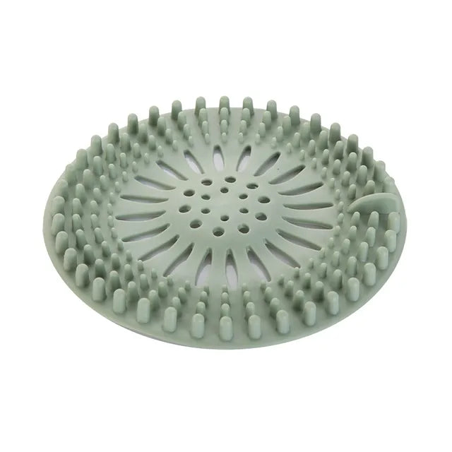 Kitchen Sink Drain Stopper 1 Piece Hair Catcher Anti-Block Sink Floor Drain (Green)