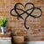 Heart Iron Wall Hanging Decor Ornament Living Room Home Decor, 29 X 35cm (Black)