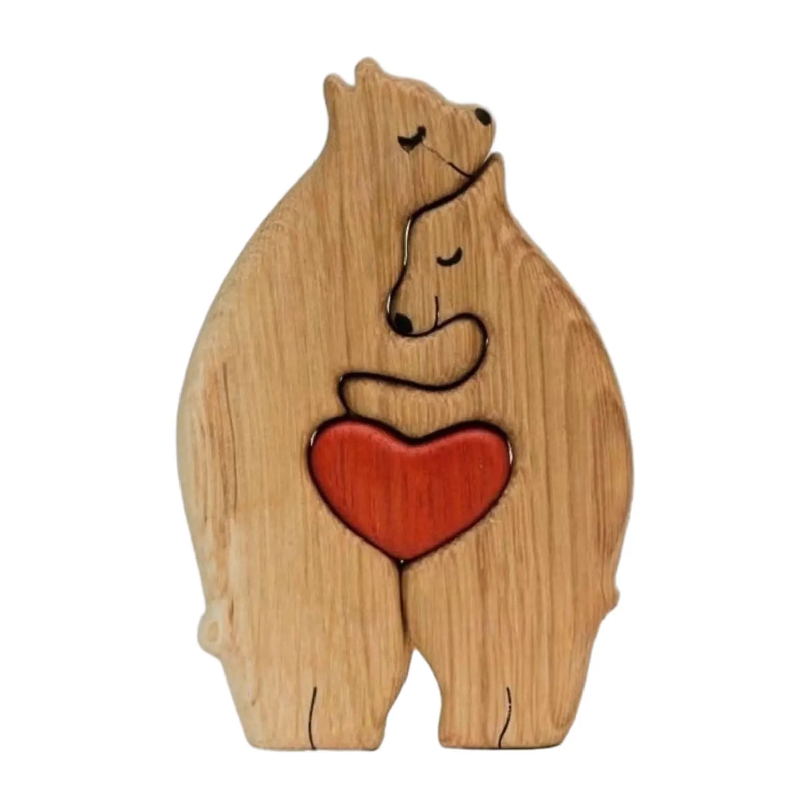 2 Bear Family Theme Wooden Art Puzzle Wooden Home Decor