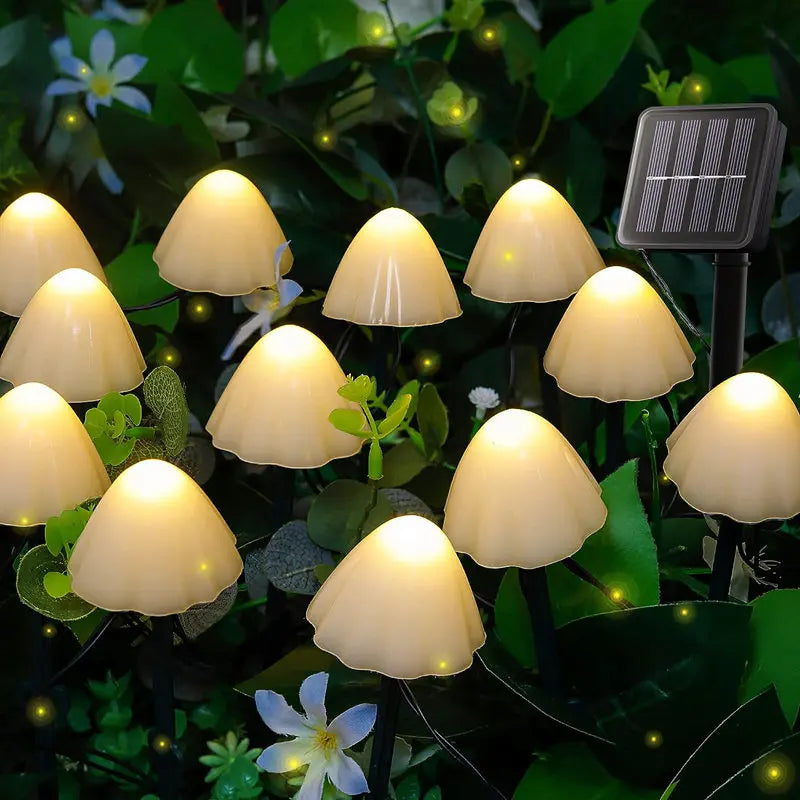 Mushroom Solar Lights Set Of 20, 8 Modes Solar Pathway Lights Outdoor Fairy  Light For Garden Backyard Lawn Party Christmas, Warm White