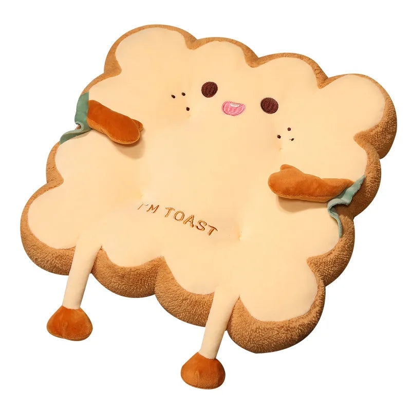 Simulation Bread Toast Cushion Stuffed Memory Foam Sliced Bread Food Pillow Sofa Chair Decor