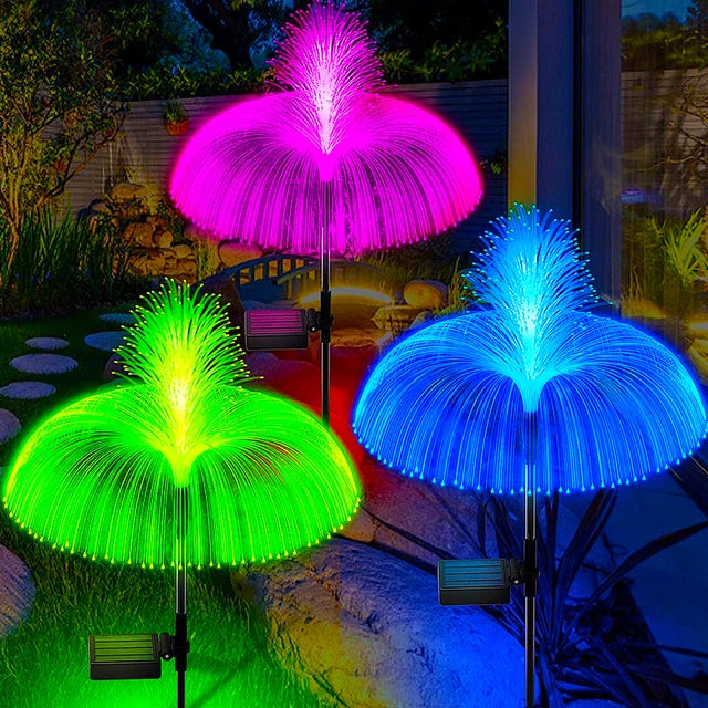 Solar LED Jellyfish Lights 2PCS Outdoor Garden Decor Lawn Light 7 Color Change Waterproof Patio Yard Pathway Decor Solar Flowers Lamp