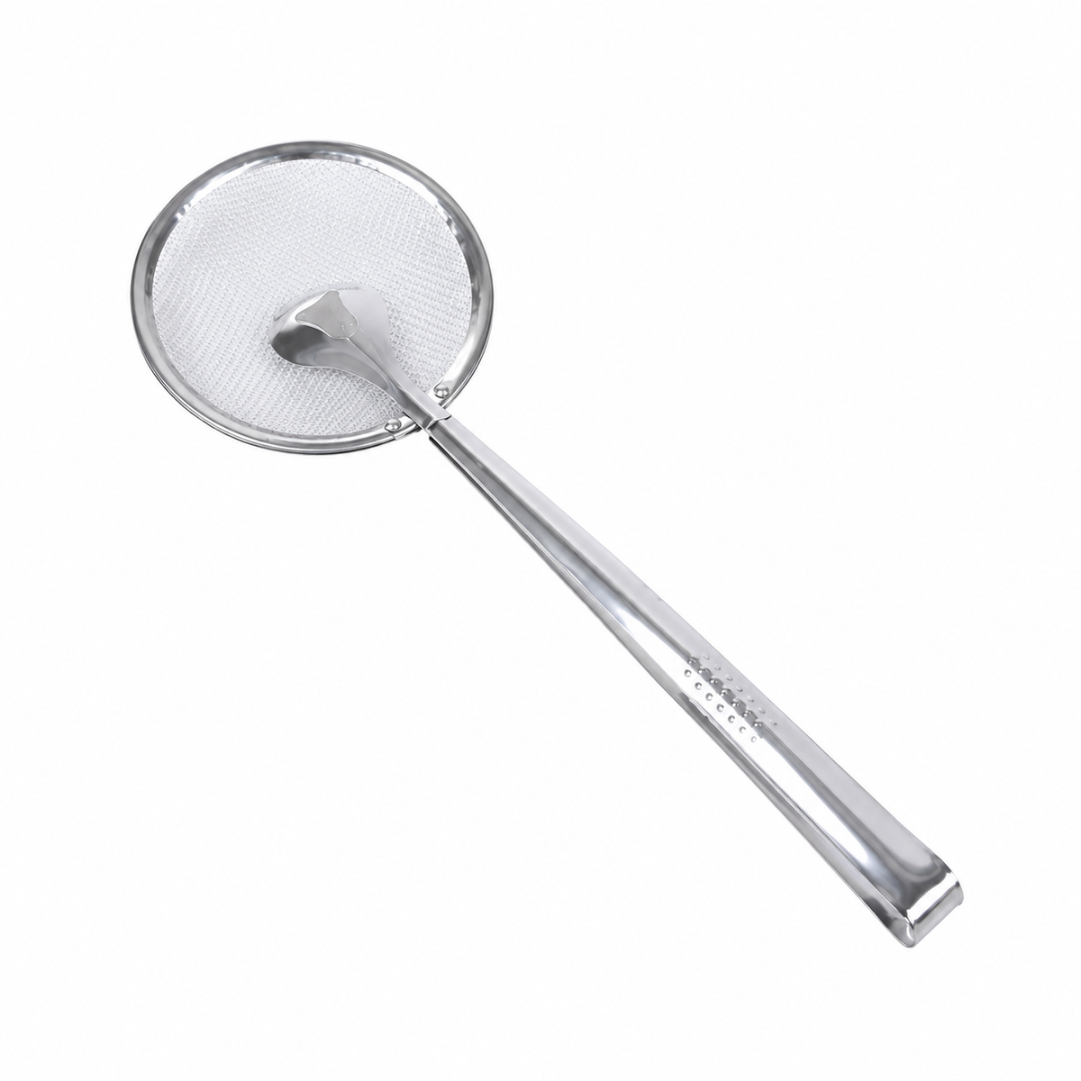 Stainless Steel Fine Mesh Strainer Spoon with Clip – Heat-Resistant Oil Filter Colander for Fried Food, Soup, Sauce, Pasta, Vegetables, Salad &amp; BBQ Cooking