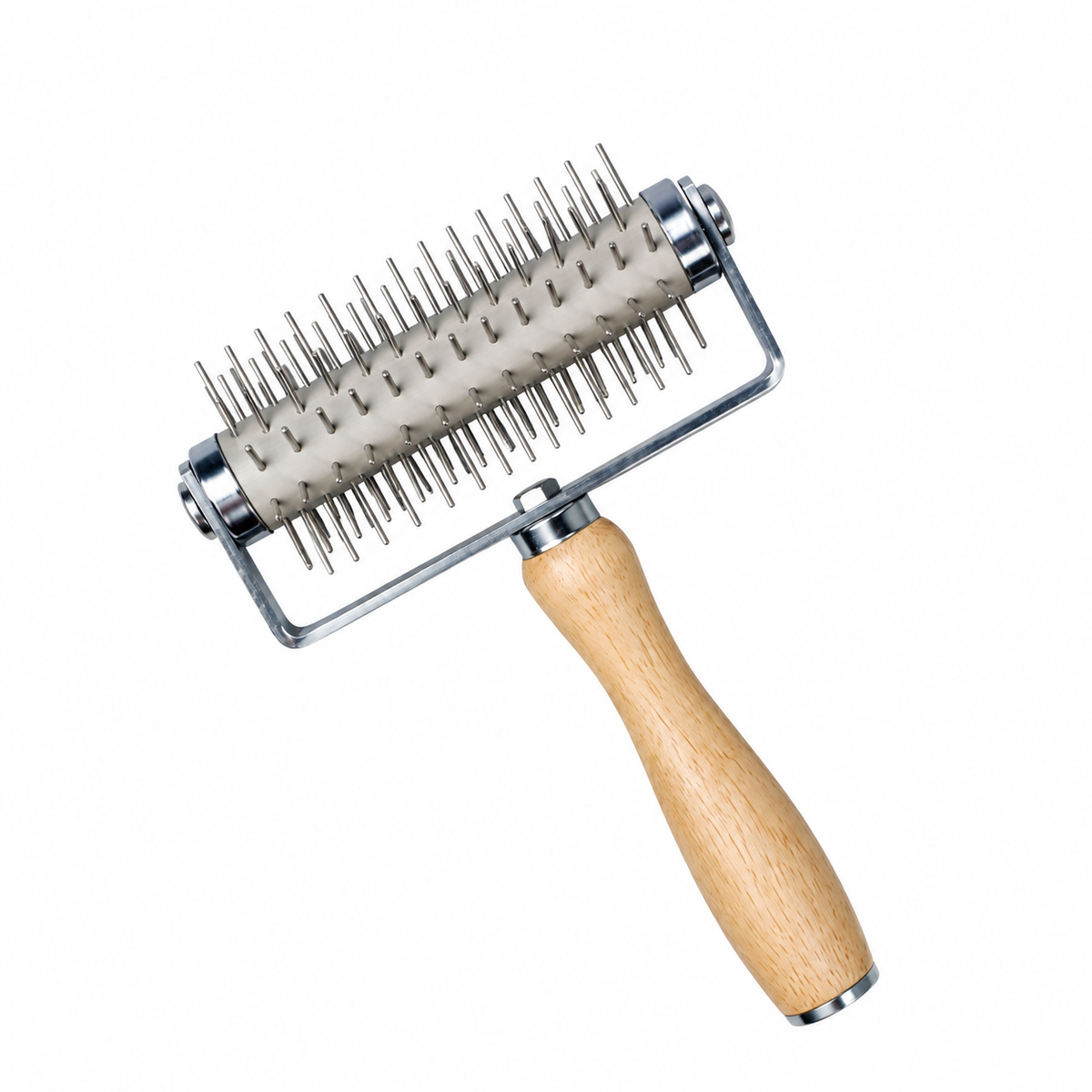 Stainless Steel Pizza Dough Docker Roller with Handle – Spiked Dough Piercer for Pizza, Pastry, Cookies &amp; Bread Baking