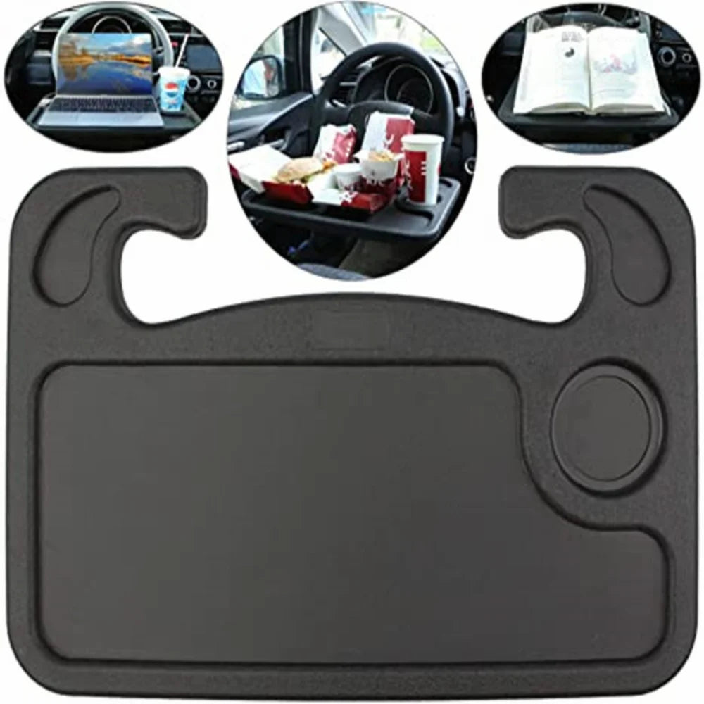 Car Accessories Multifunction Steering Wheel Desk Car Tray for Food, Drinks & Laptop (Black)