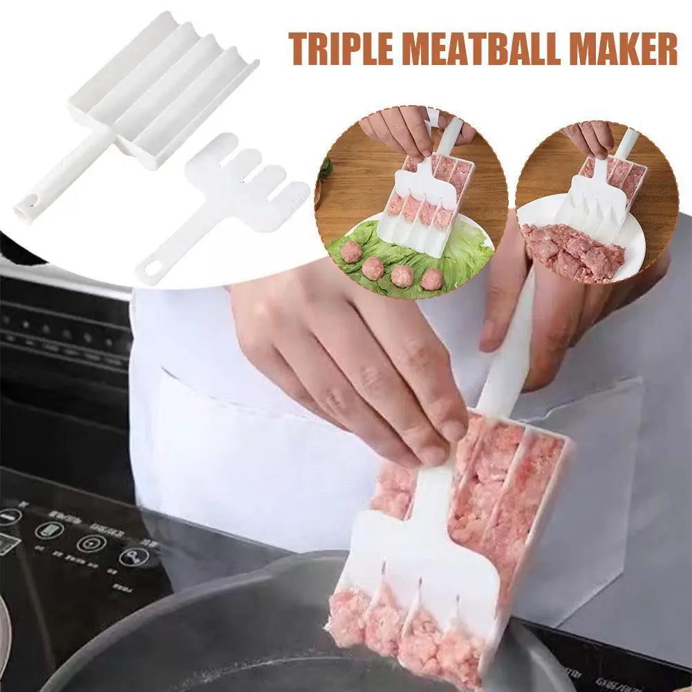 Rice Dumpling Maker Kit, Meatball Molds, 3-in-1  Kitchen Tools (Fish Balls, Beef Balls)