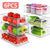 Refrigerator Organizer Bin, Set of 6 Clear Plastic Stackable Fridge Freezer Storage Container