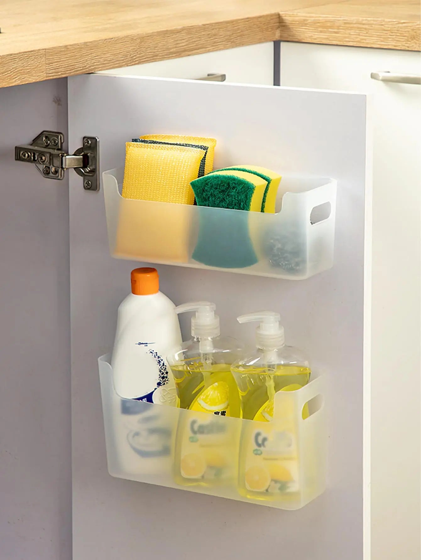 Plastic Storage Rack Multifunctional Cabinet 1-Pack, No Drill Wall Mounted Storage Organizer For Kitchen Storage Shelf