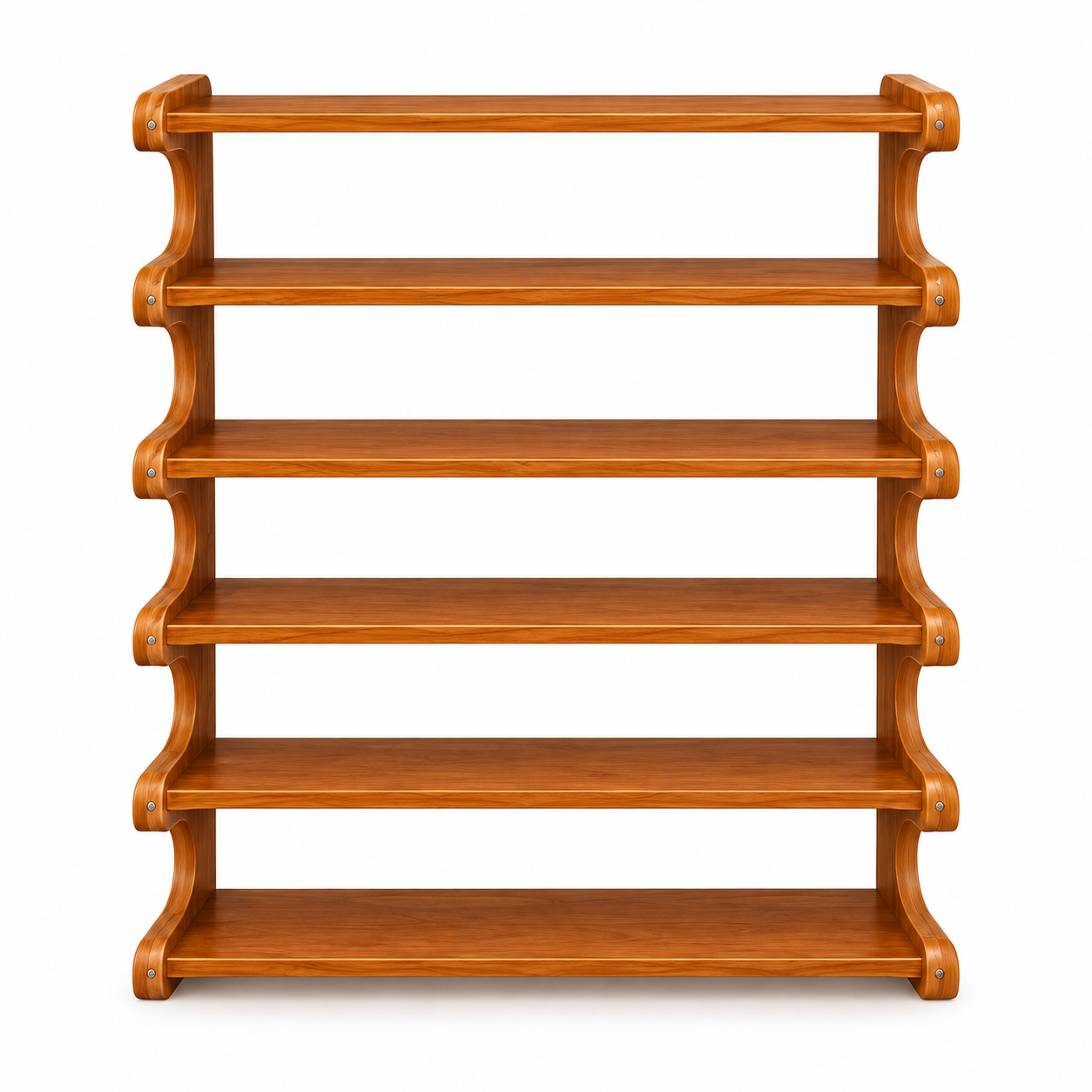 6-Tier Bamboo Shoe Rack – Space-Saving Freestanding Shoe Organizer Shelf with Elegant Arc Design for Closet, Entryway & Home Storage