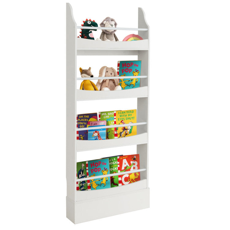 Bookshelf Organizer 4 Tier with Anti Tip Straps
