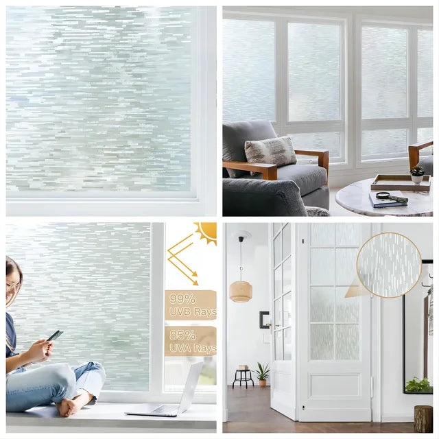 Window Privacy Film Frosted Glass Window Film Static Cling (30x100cm)