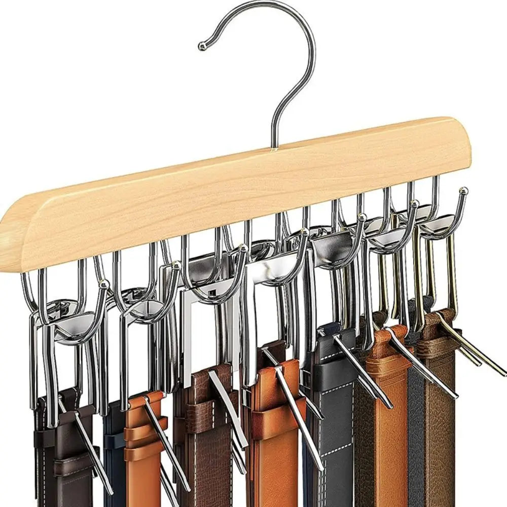 Wooden Belt Rack 1 Piece Wooden Storage for Home