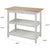 Kitchen Island Bar Station with Hardwood Counter and Storage, White