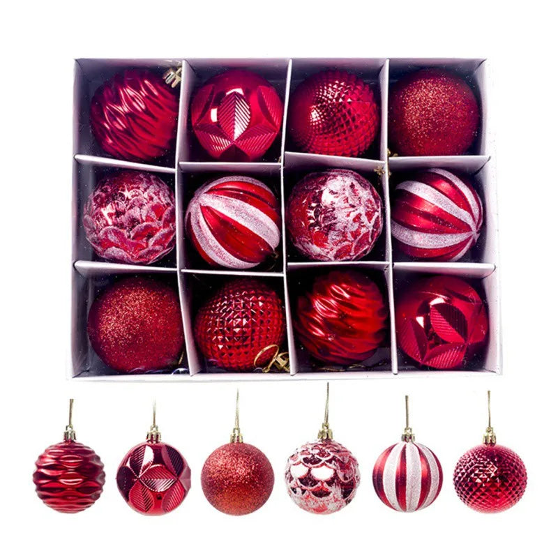 Hanging Pendants for Holiday Hanging Tree Decoration Set for New Year Party (Red)