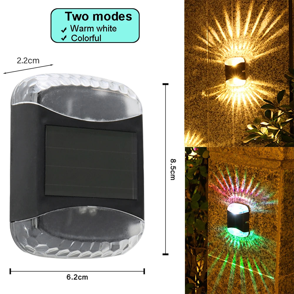 Solar Powered Wall Light Two-Modes for Outdoor Garden