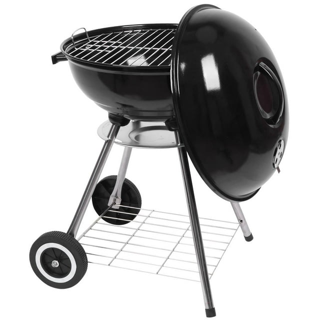 Portable Charcoal Grill with Wheels, 18" Grill for Patio, Picnic, Backyard