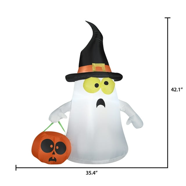 Airblown Witch Ghost Halloween Decoration, 4 Ft