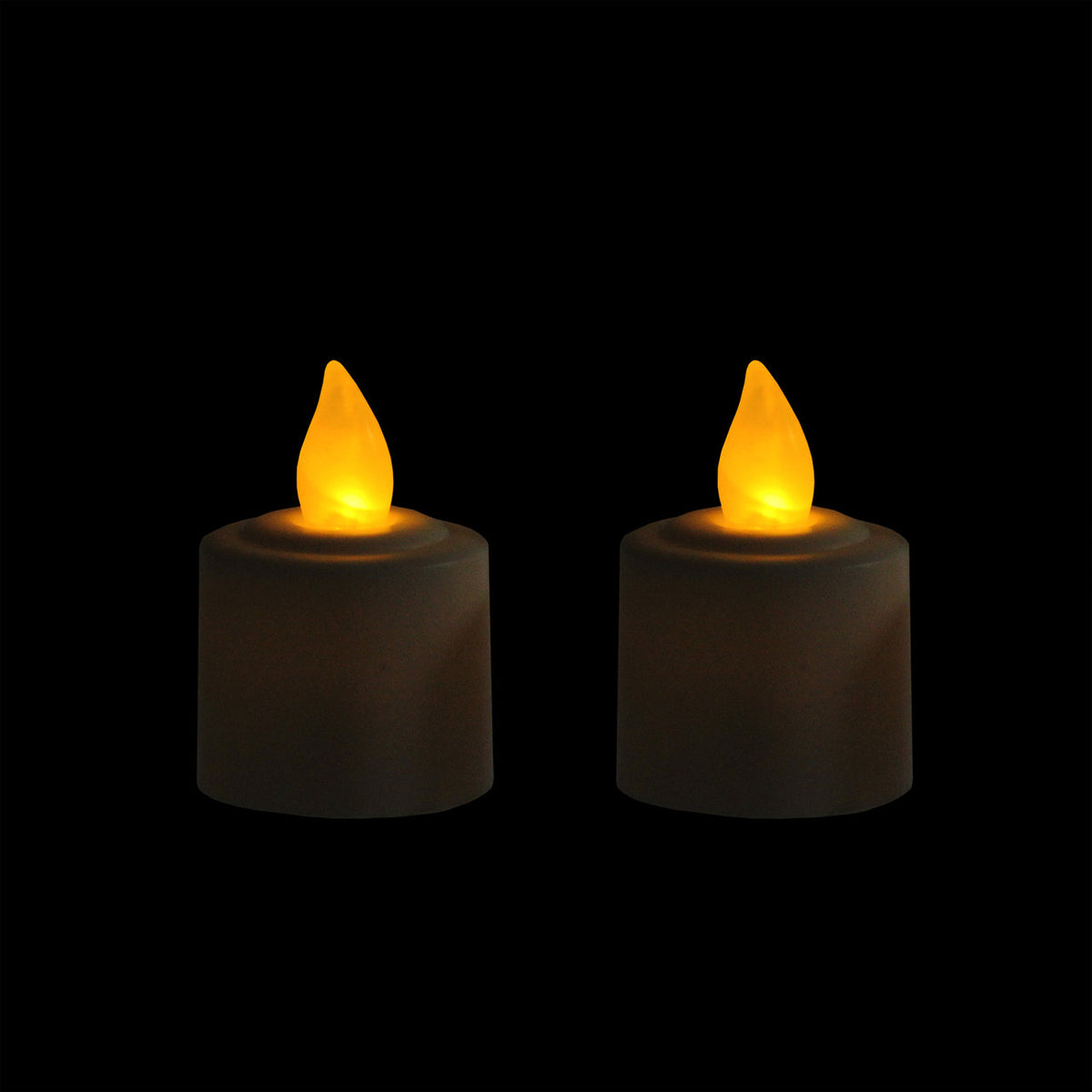 Set of 2 White LED Flickering Votive Candles Battery Operated Amber Light Christmas Decor