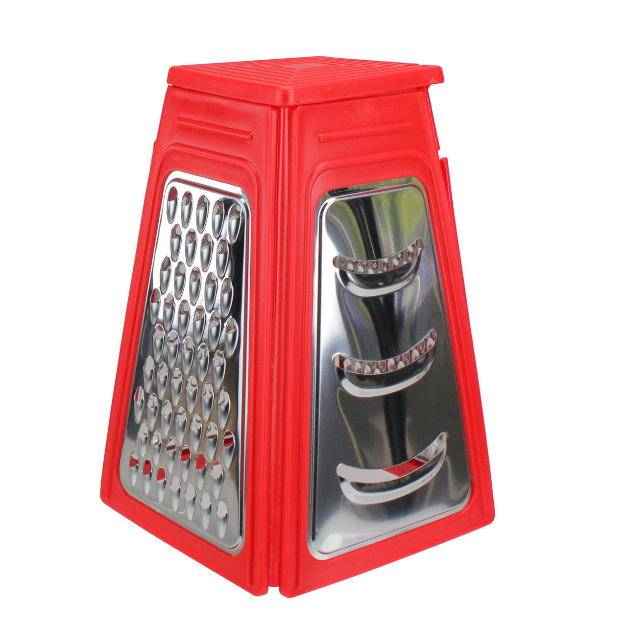 Collapsible Box Grater 8.25" Red Kitchen Tool