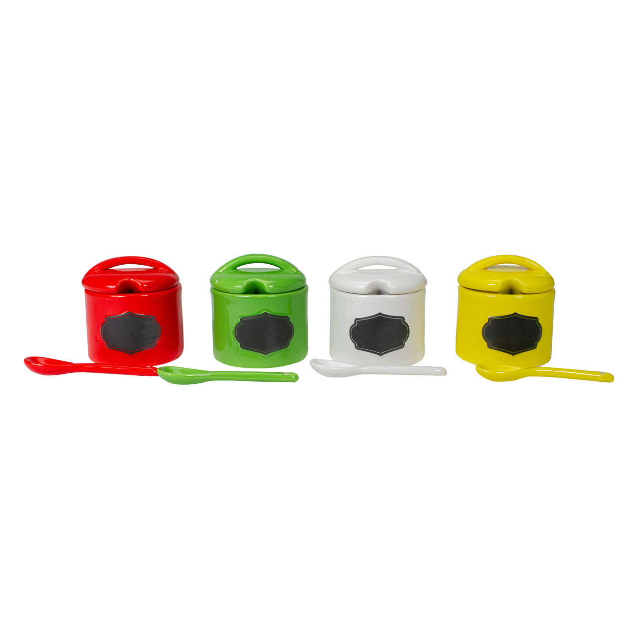 4 Piece Ceramic Containers with Chalkboard Labels