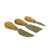 Set of 3 Gold Cheese Knives with Bamboo Handle 5"