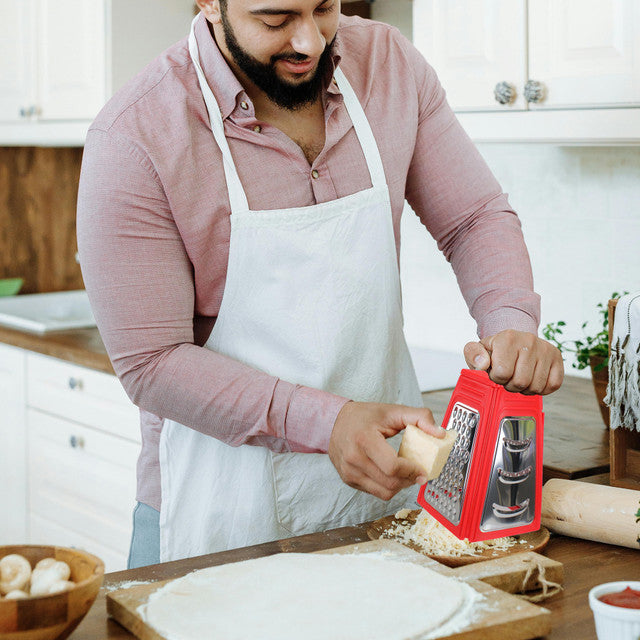 Collapsible Box Grater 8.25&quot; Red Kitchen Tool