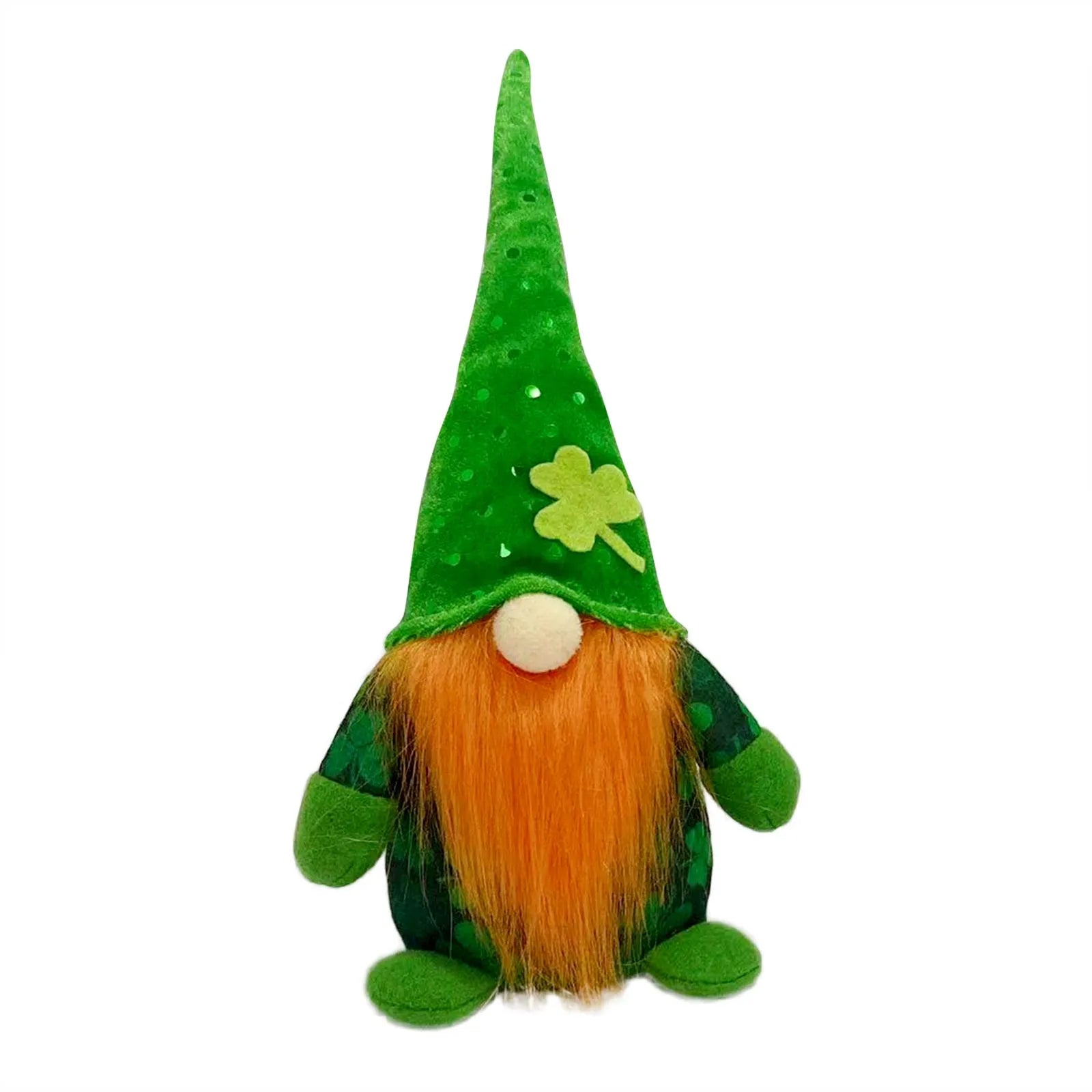 St Patricks Day Gnome Lucky Clover Plush Elf Dwarf Doll Decor