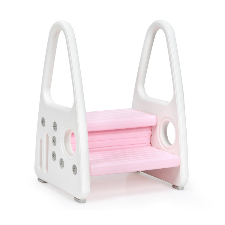 Step Stool with Armrest for Kitchen Toilet Potty Training, Pink