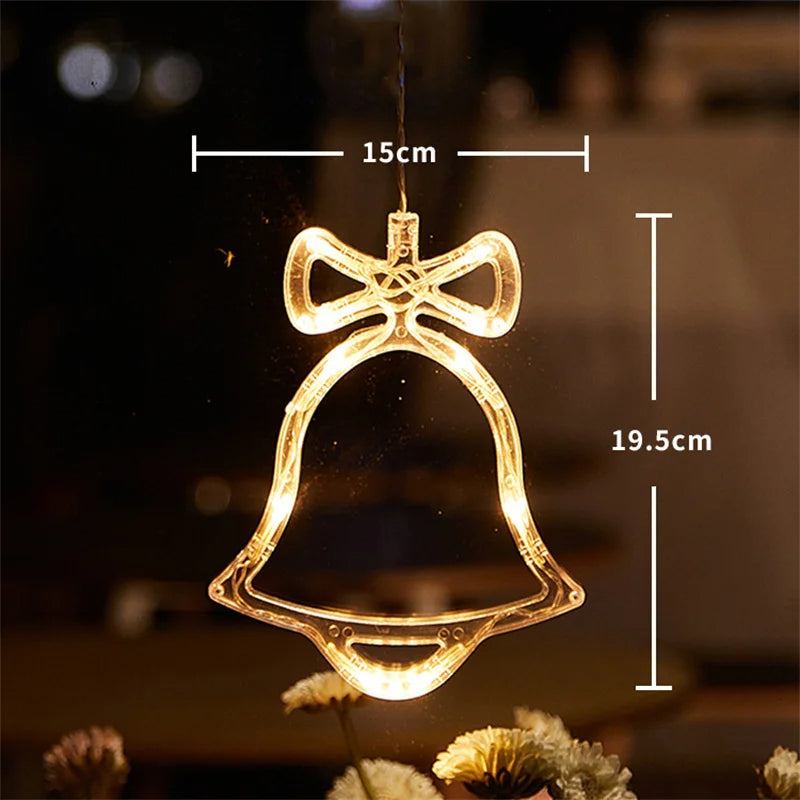 Christmas LED Light Bell Lamp Window Ornaments Decoration for Home (Bell)