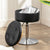 Faux Leather Vanity Chair with Storage Height Adjustable Makeup Stool (Black)