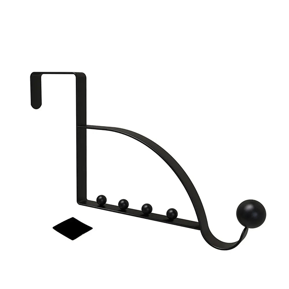 Space Saving Over The Door Hook Hanger Organizer (Black)