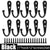 Alloy Hooks with Screws 10 Sets for Wall Mounting (Black)