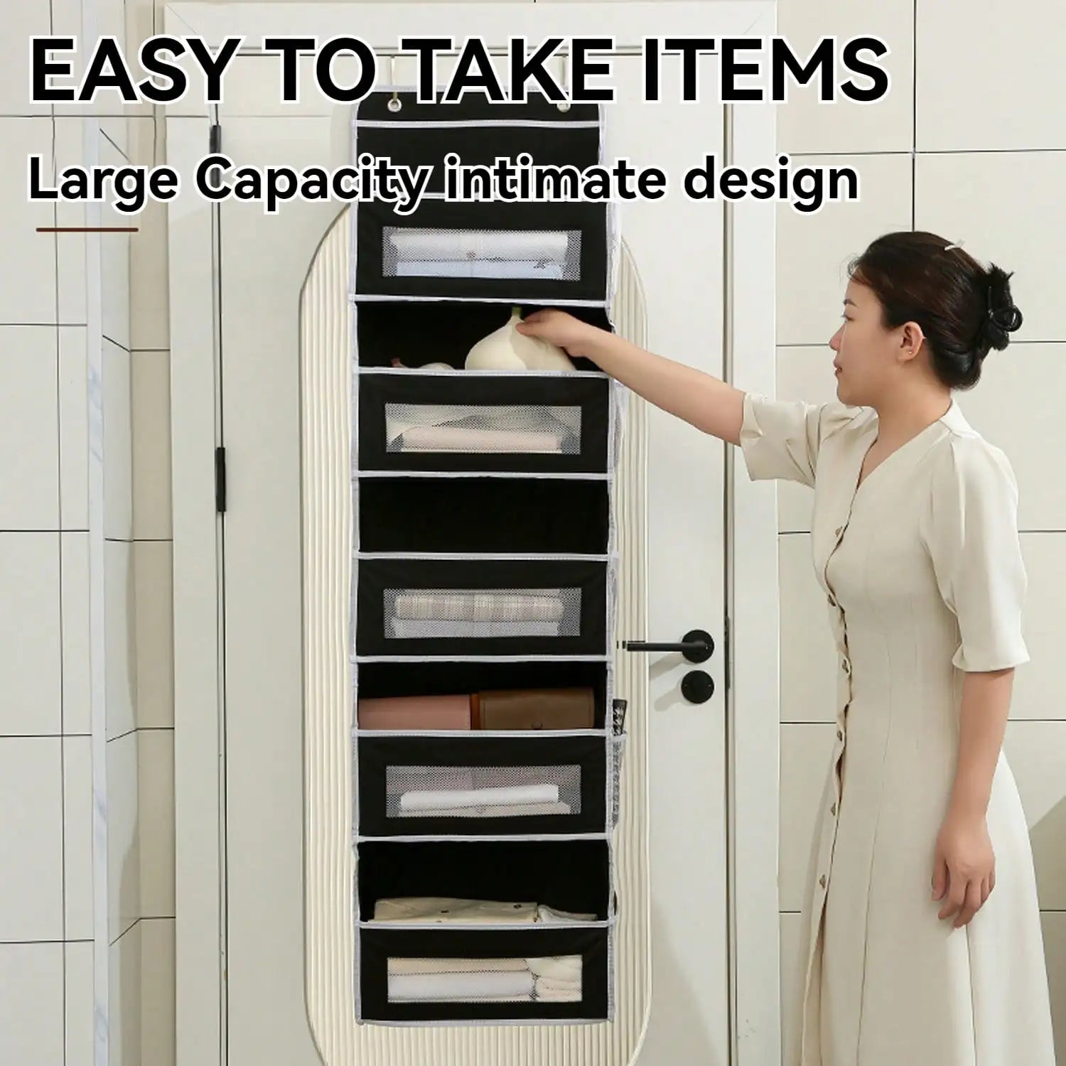 Over-the-Door 5-Shelf Hanging Organizer (Black)
