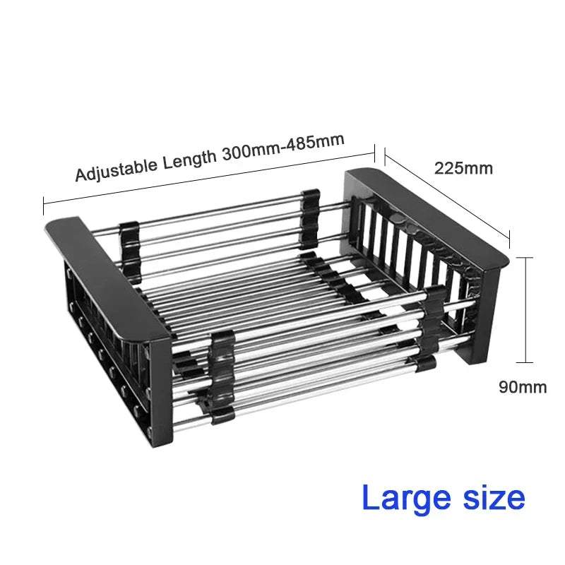 Kitchen Sink Dish Drying Rack for Kitchen Organization (Black)