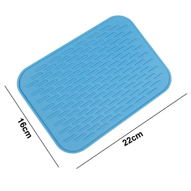 Rectangular Silicone Heat Insulation Pad Pot Holder (Blue)