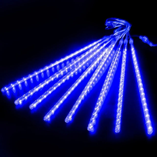 10 Tube Meteor Shower Christmas Lights US PLUG (Blue Light)