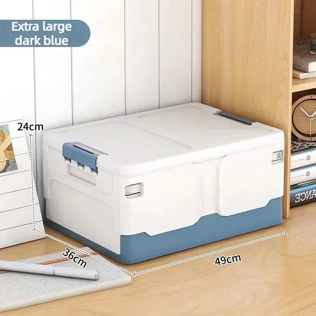 Extra Large Foldable Storage Box with Lid (Blue)