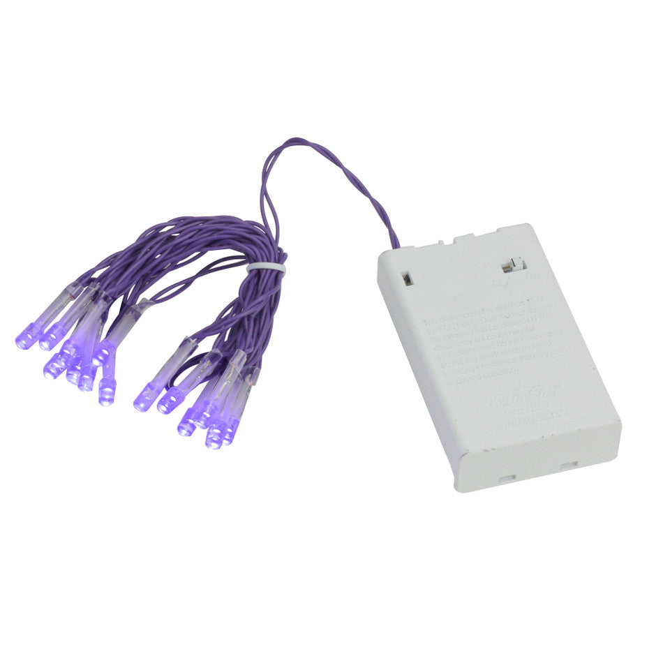 Purple Micro LED Christmas Lights 15 Count Set